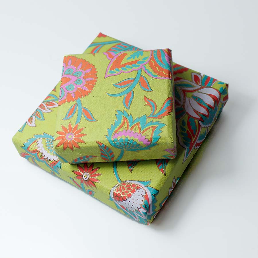 Floral Twist Jewellery Box Small & Large Lime