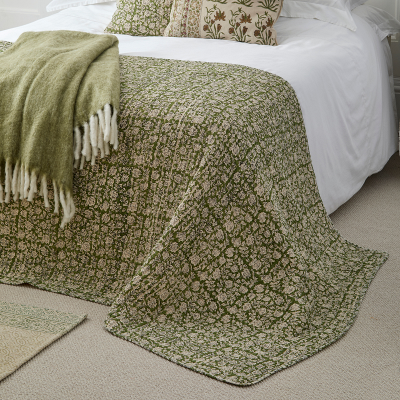 Floral Print Quilted Throw - PRVTO - Uneeka