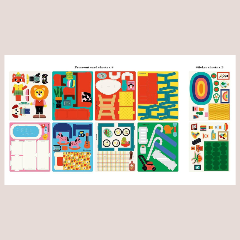 Fold-Out & Play Doll's House Sticker Book - 9781805133551 - Uneeka