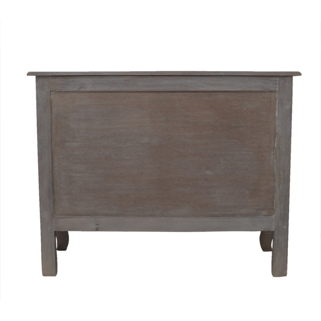 French Style Light Chest of 3 Drawers back panel view
