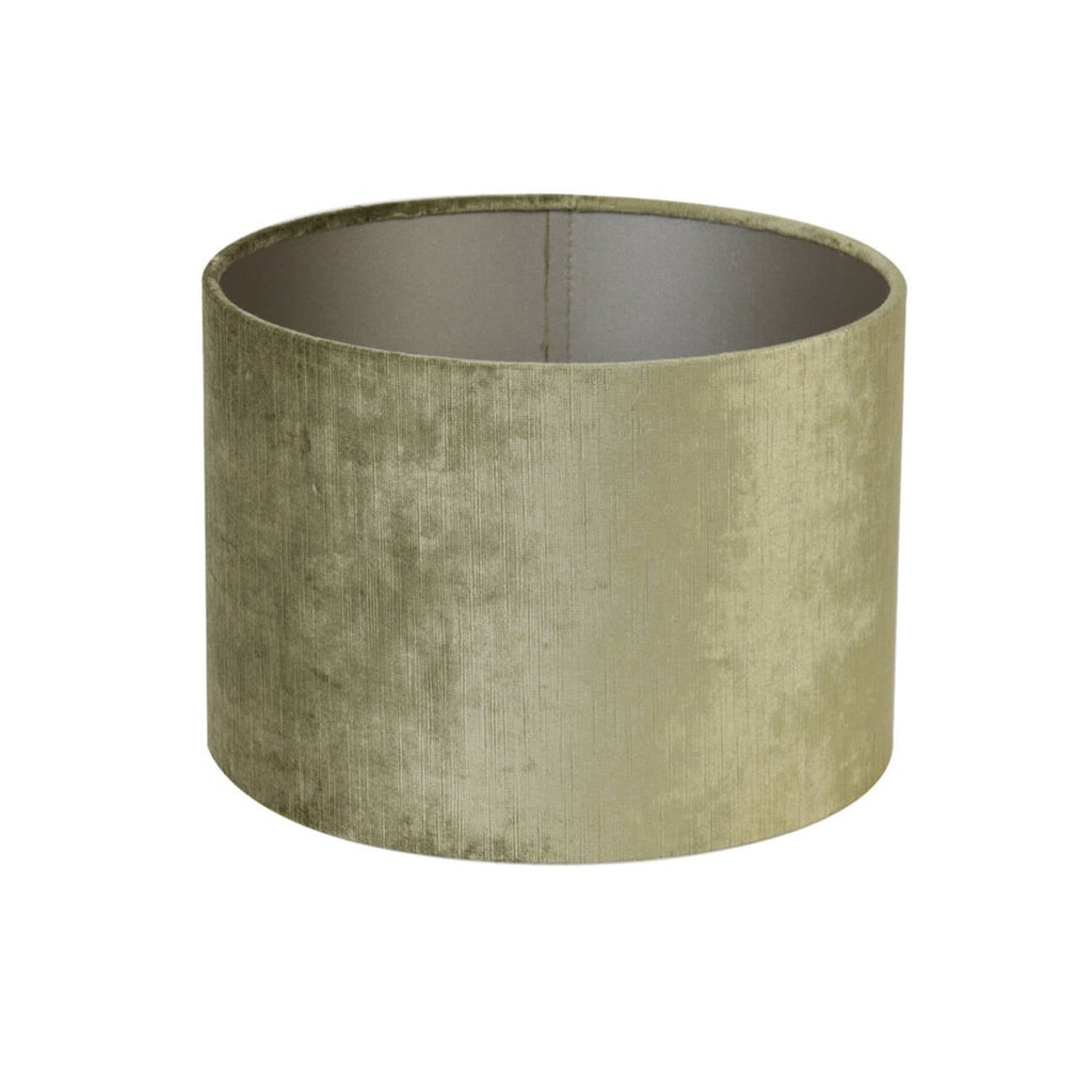 Gemstone Olive Cylinder Lampshade from higher angle
