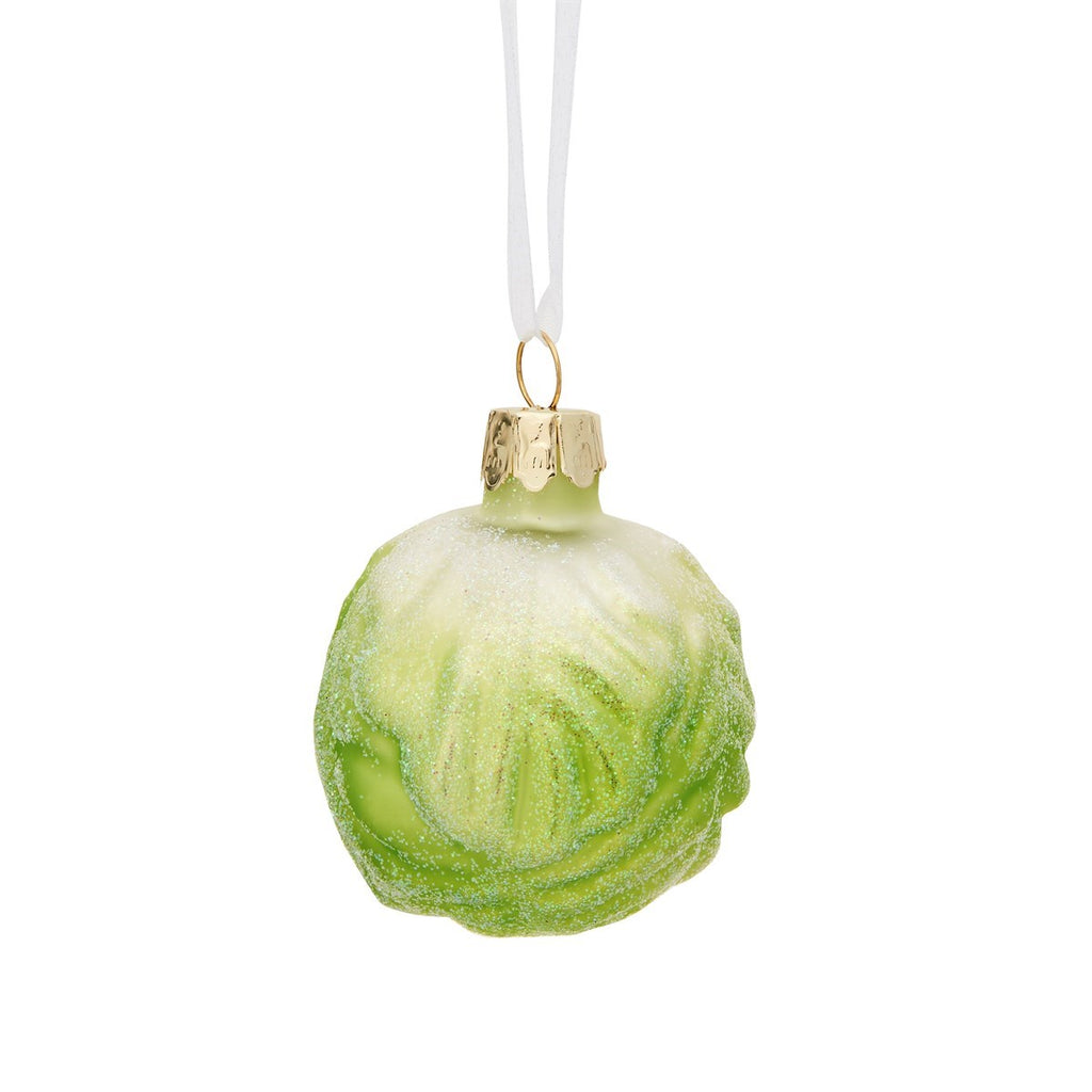 Glittery Brussels Sprout Shaped Christmas Decoration