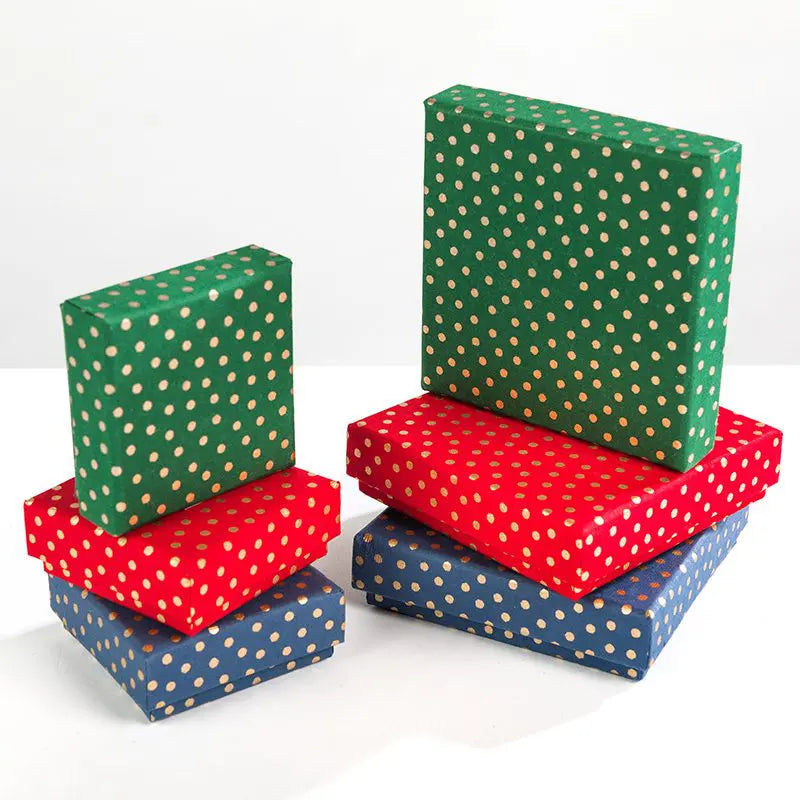 Gold Spot Print Small Jewellery Box - green or red