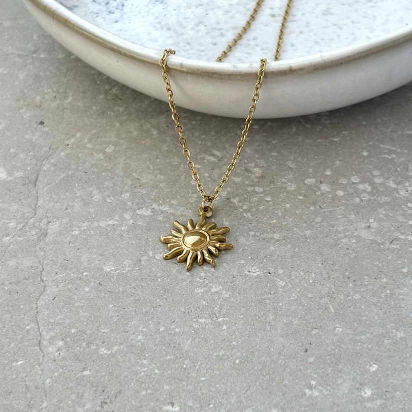 Gold Sun Necklace - NCK027 - Uneeka