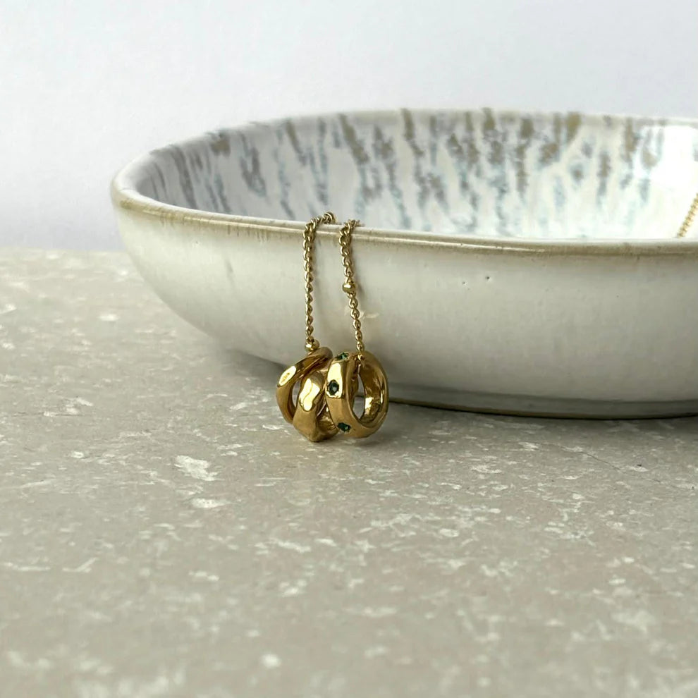 Gold Trio of Rings Pendant Necklace - NCK060 - Uneeka
