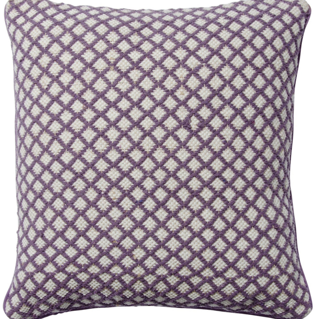 Recycled Cotton Jute Handloom Cushion purple