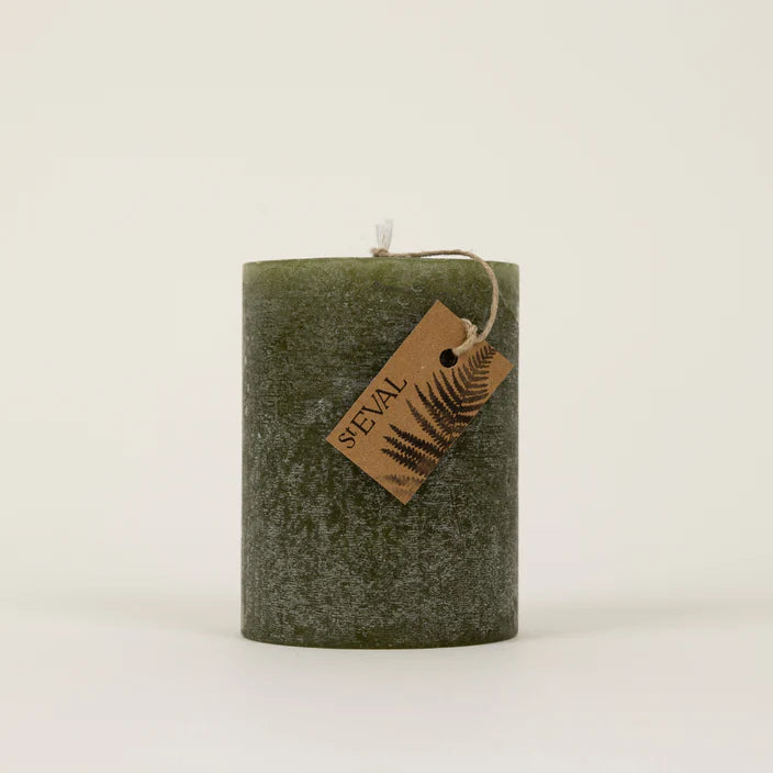 St Eval Pillar Candle Granite & Moss - F01541 - Uneeka