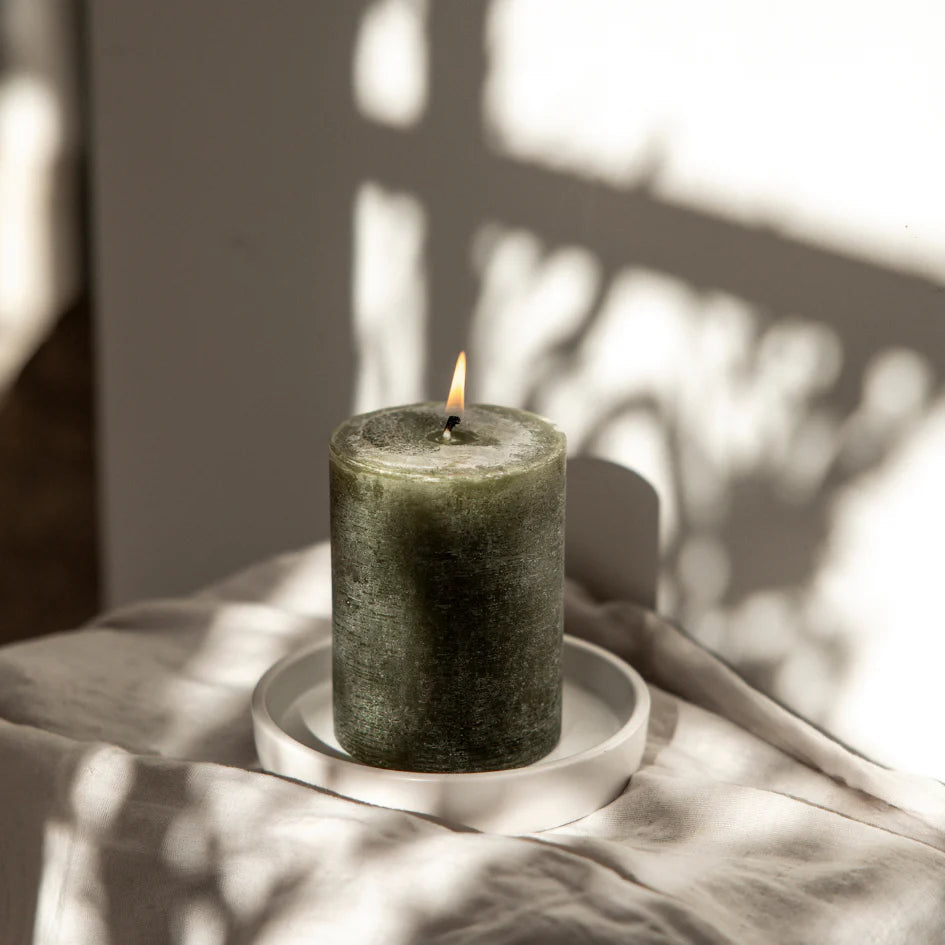 St Eval Pillar Candle Granite & Moss - F01541 - Uneeka