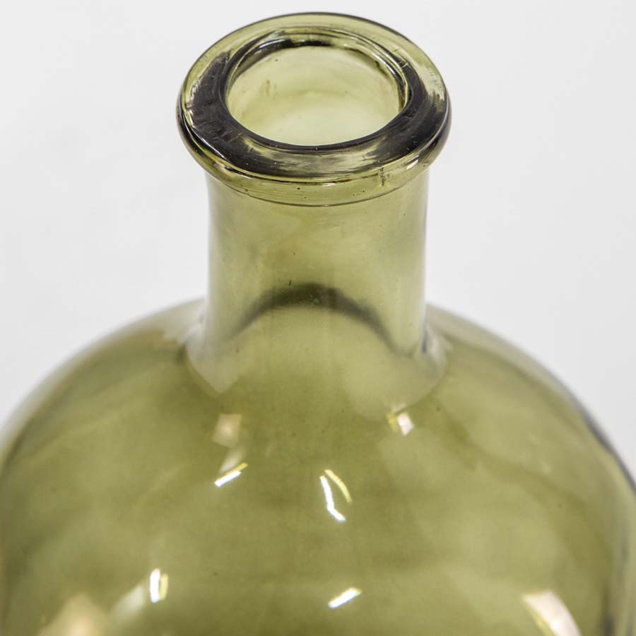 Green Chunky Glass Bottle Vase
