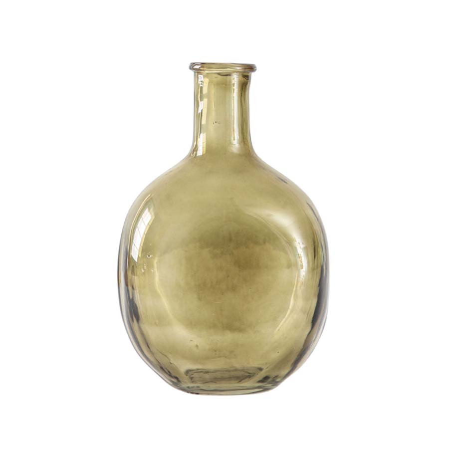 Green Chunky Glass Bottle Vase
