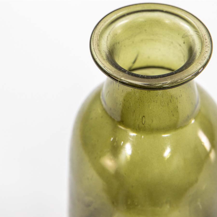 Green Chunky Glass Bud Vase