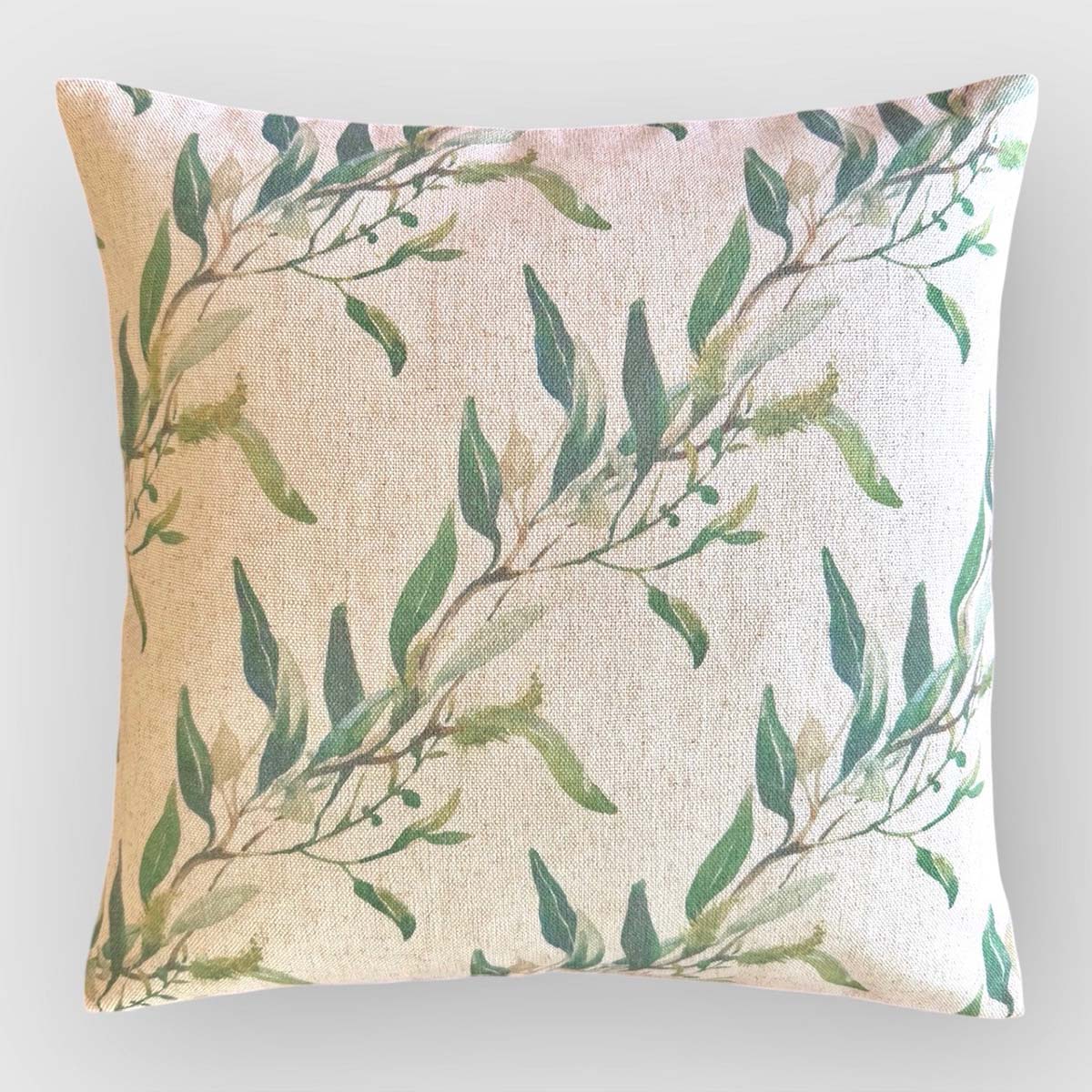 Green Leaf Stripe Print Cushion - Dreams cushion - Uneeka