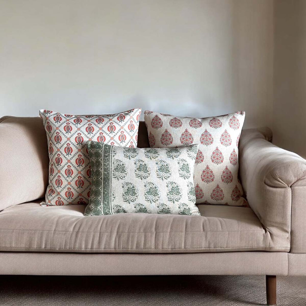 Paisley Sprig Print Cushion - Paisley Sprig cushion - Uneeka