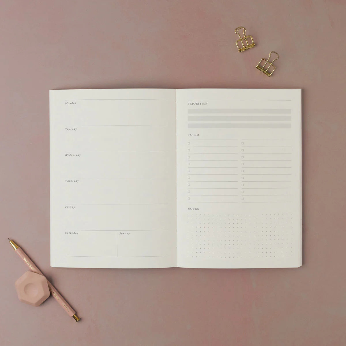Green & Pink Botanical Weekly Planner - SWP02 - Uneeka