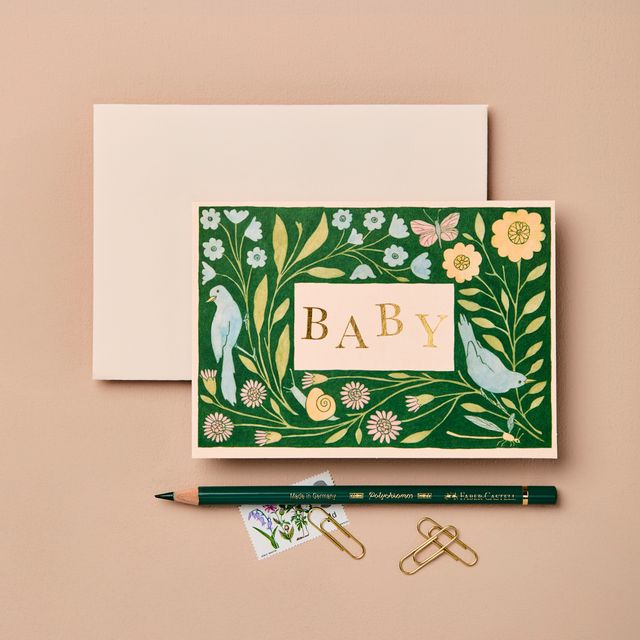 Green Springtime Baby Card - WAN 6140 - Uneeka