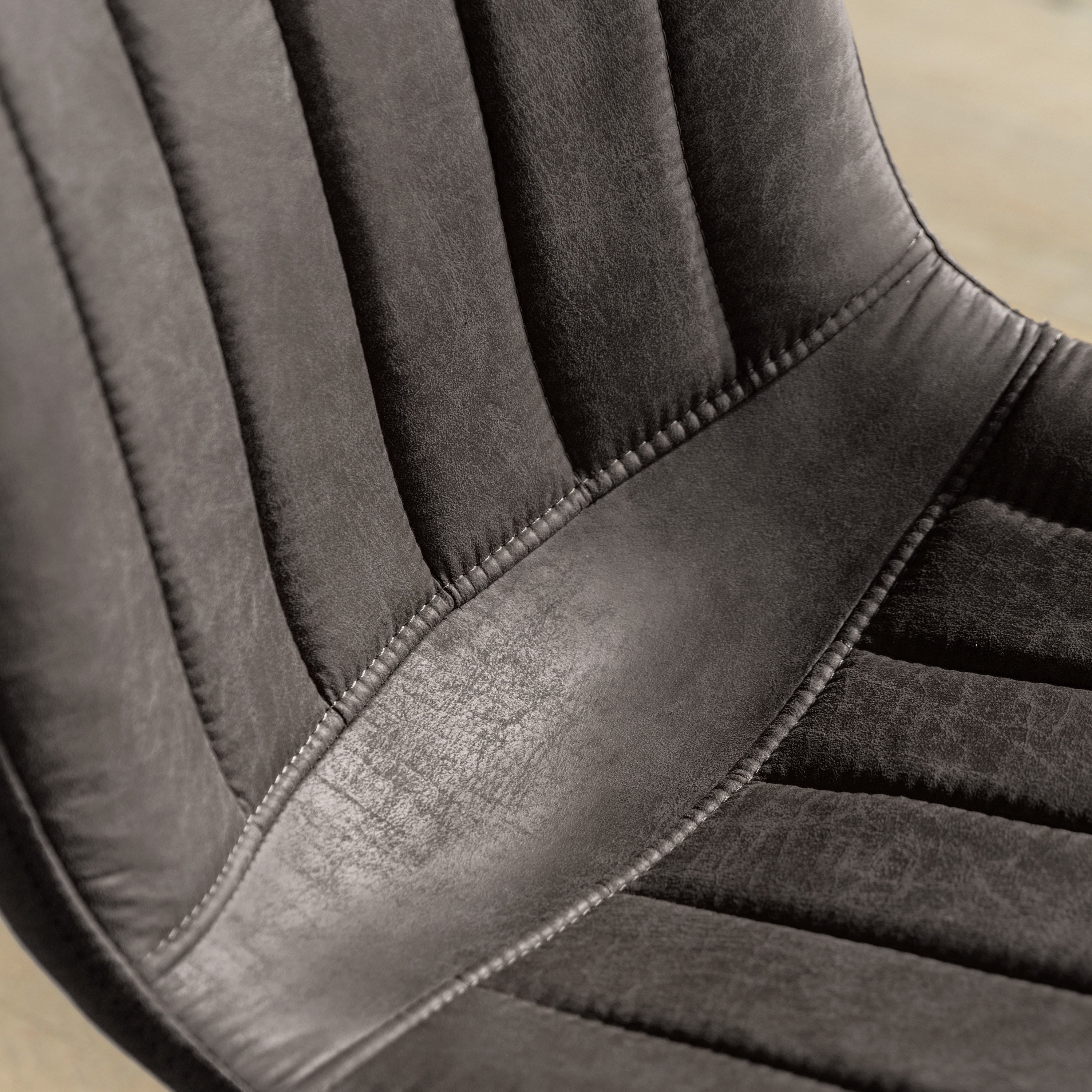Grey Faux Leather Cantilever Dining Chair - Uneeka