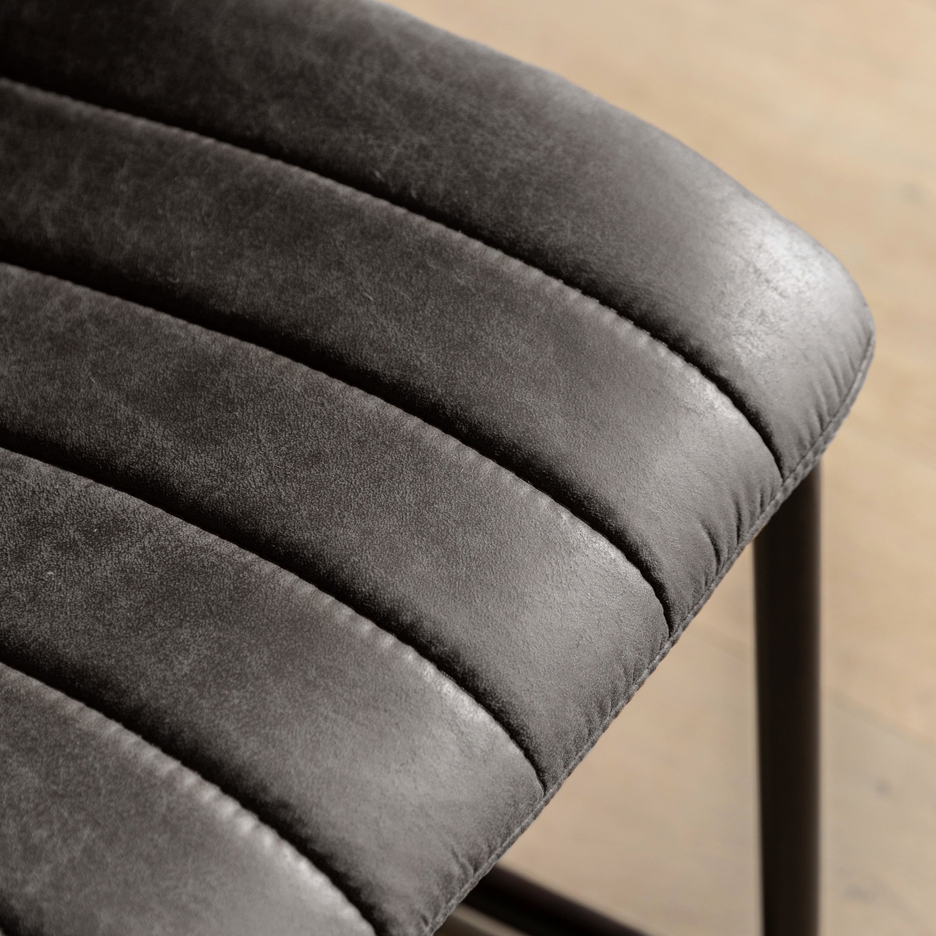 Grey Faux Leather Cantilever Dining Chair - Uneeka