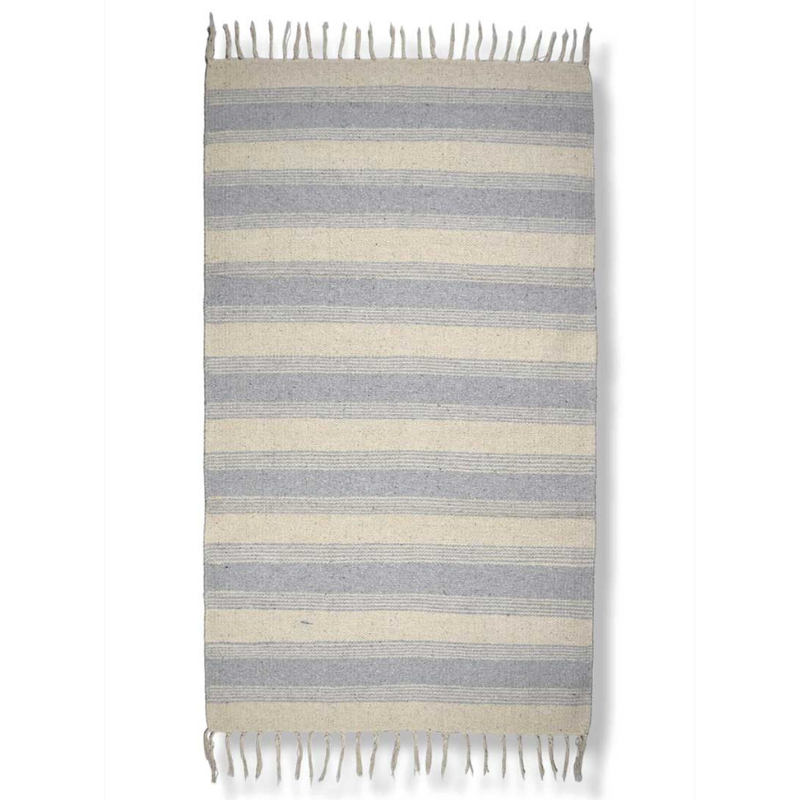 Grey Stripe Recycled Cotton Rug - 4017 - Uneeka