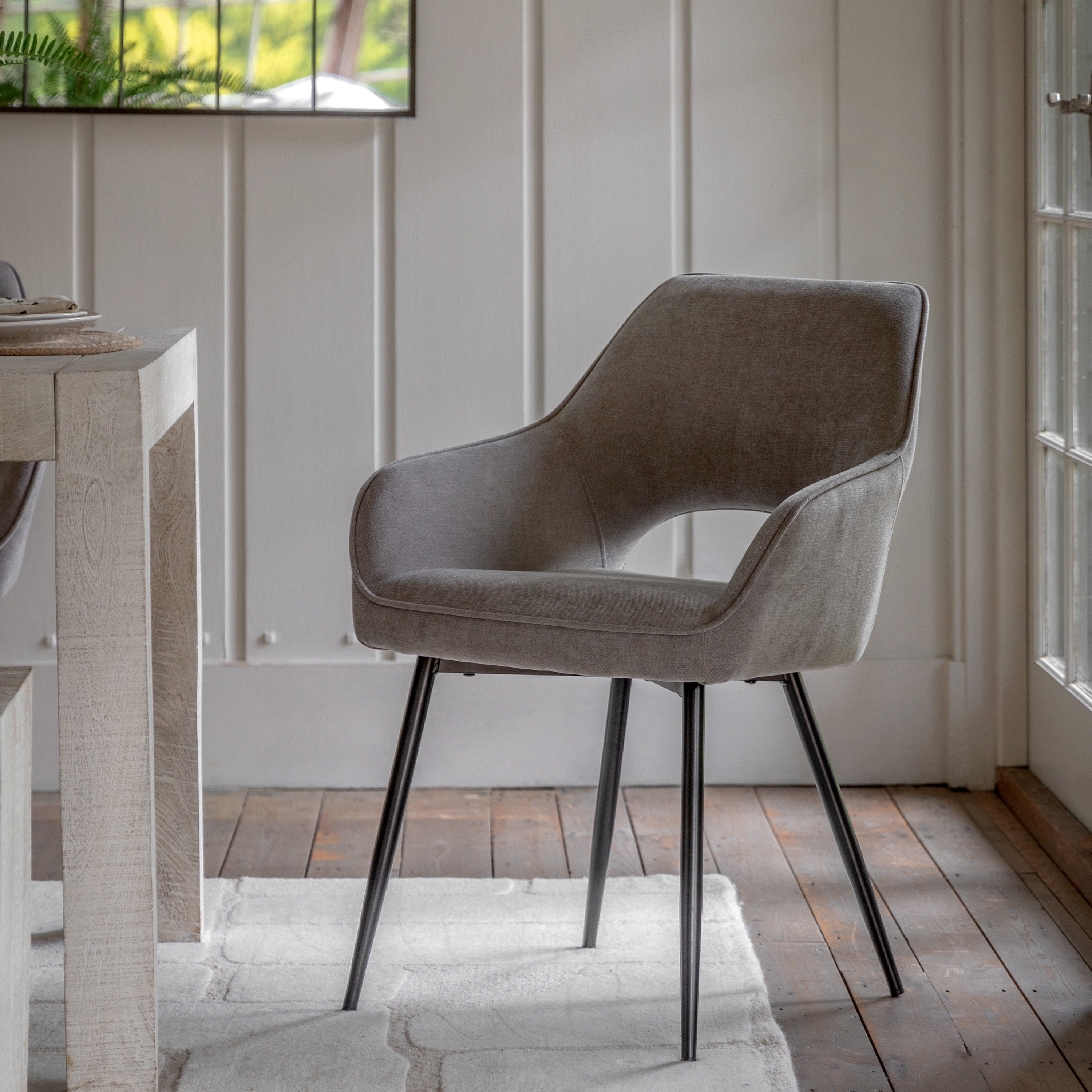 Grey Upholstered Dining Chair - Uneeka