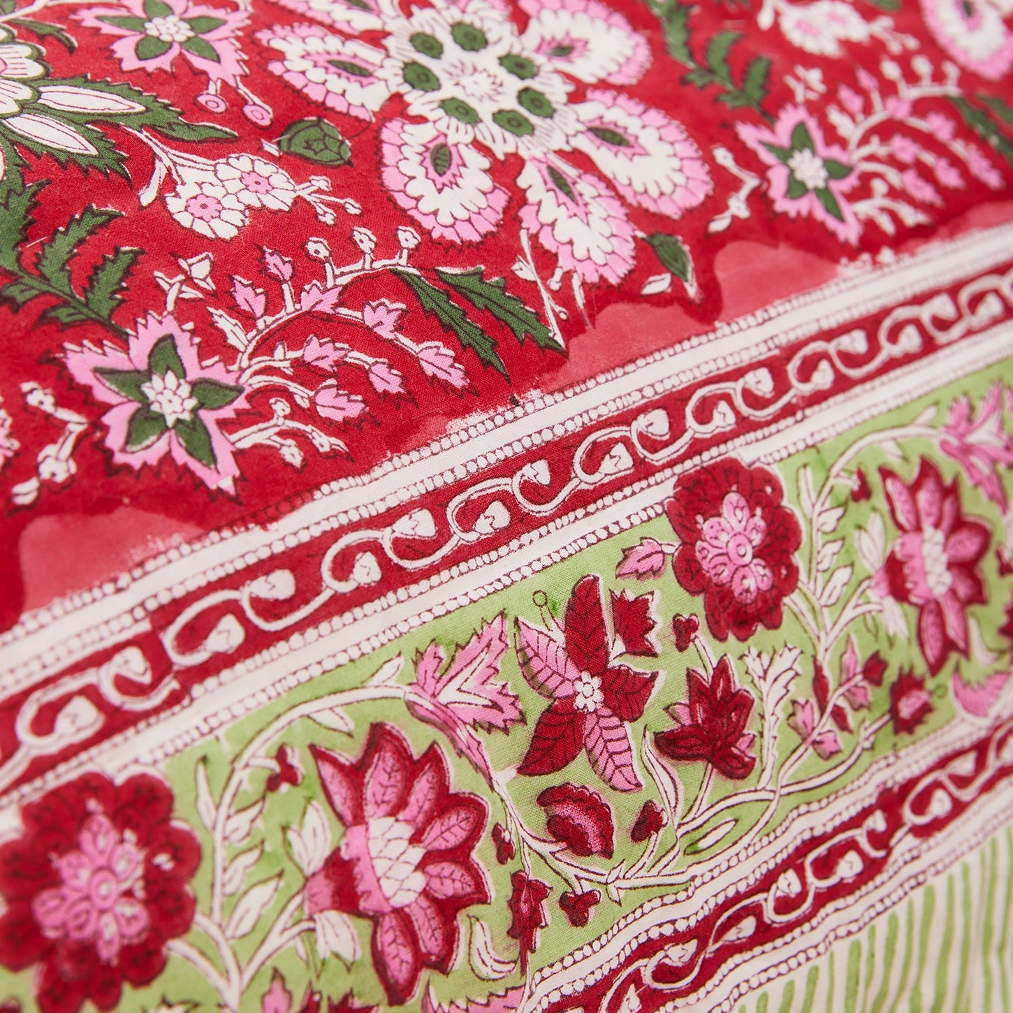 Gulab Floral Block Print Reversible Double Quilt - Uneeka