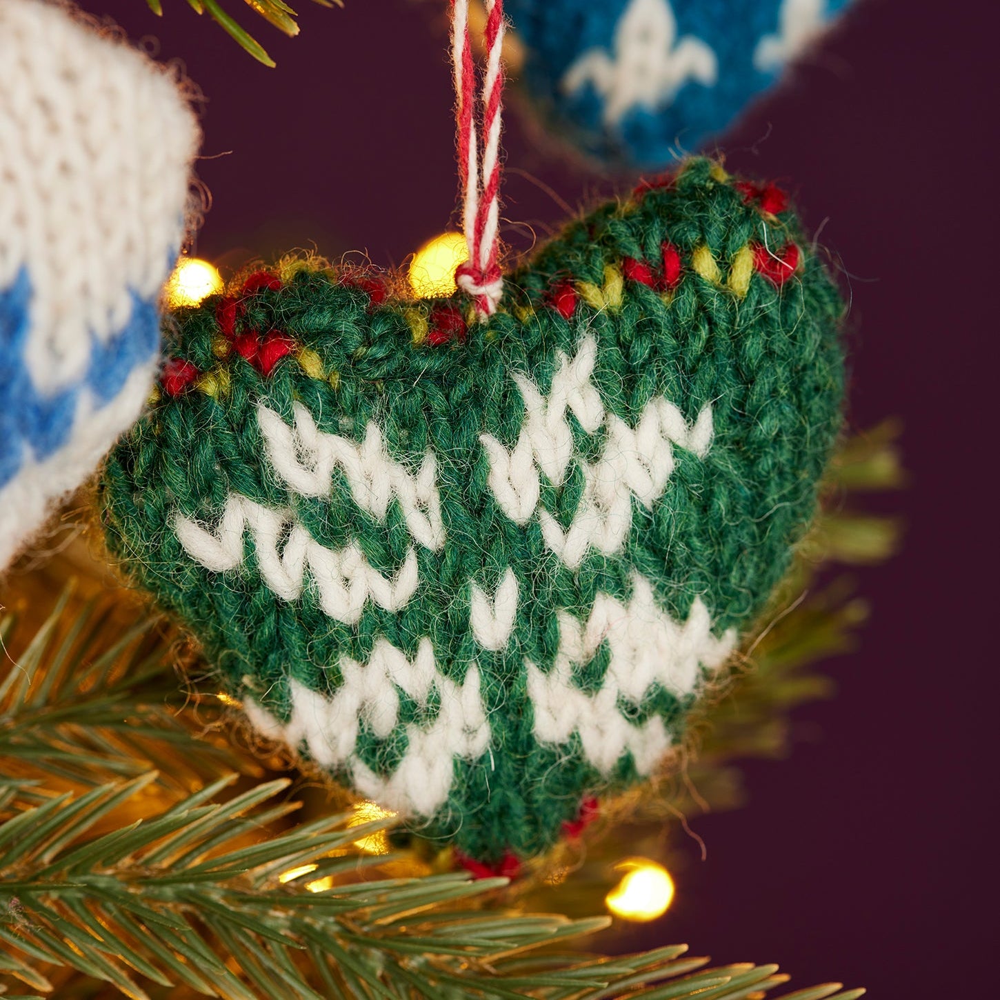 Assorted Knitted Fair Isle Heart Decoration - HDEC177 - Uneeka