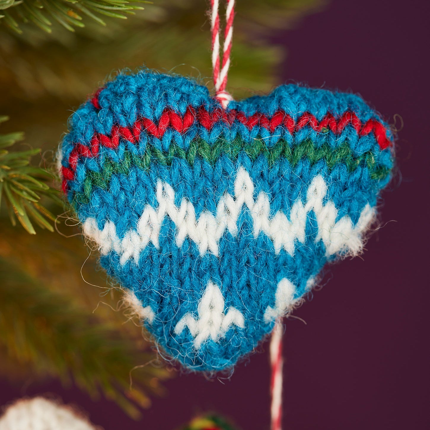 Assorted Knitted Fair Isle Heart Decoration - HDEC177 - Uneeka