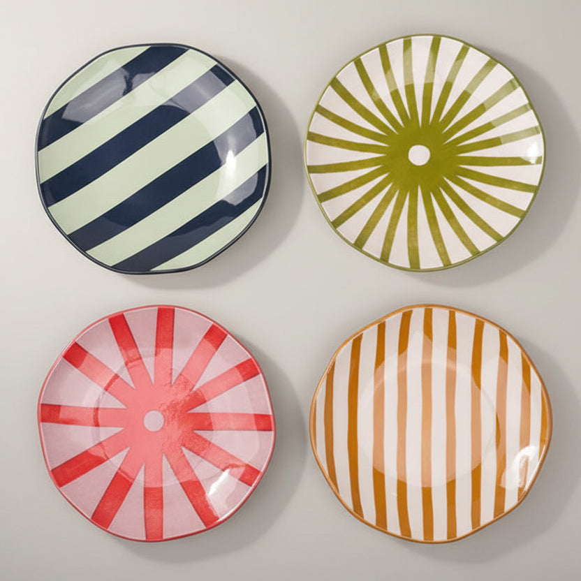 Colourful Abstract Patterned Plate - HHC152UK - Uneeka