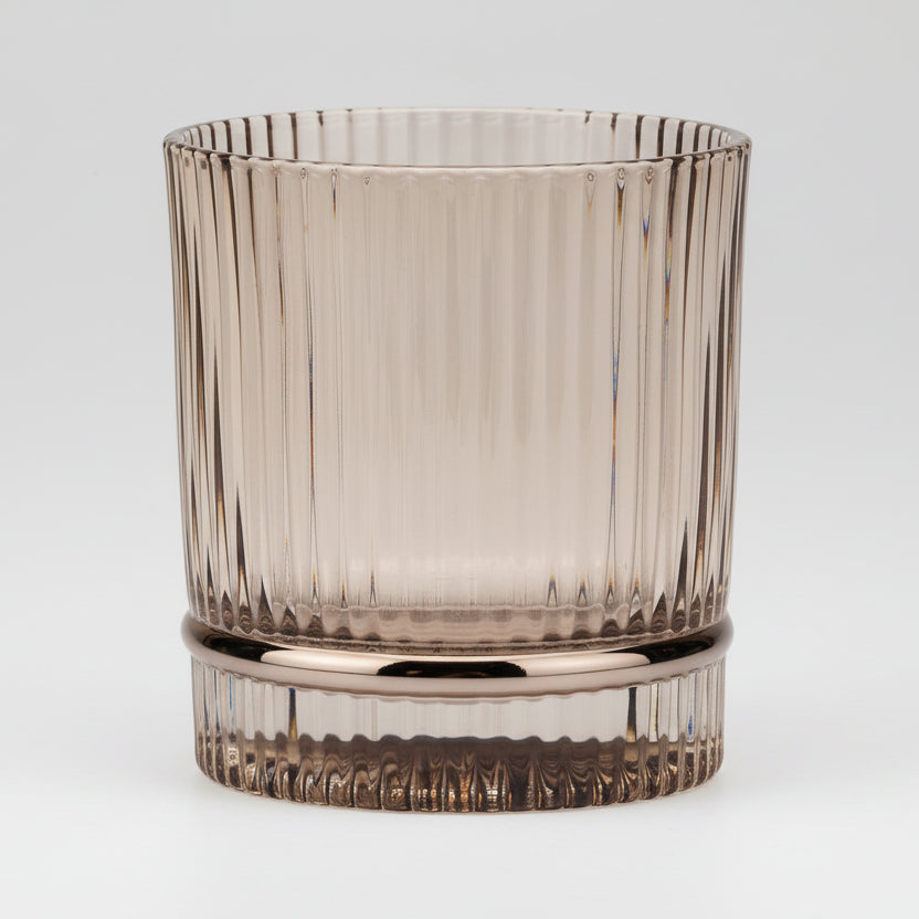 Fluted Smoke Glass Lowball Tumbler - HHC199UK - Uneeka