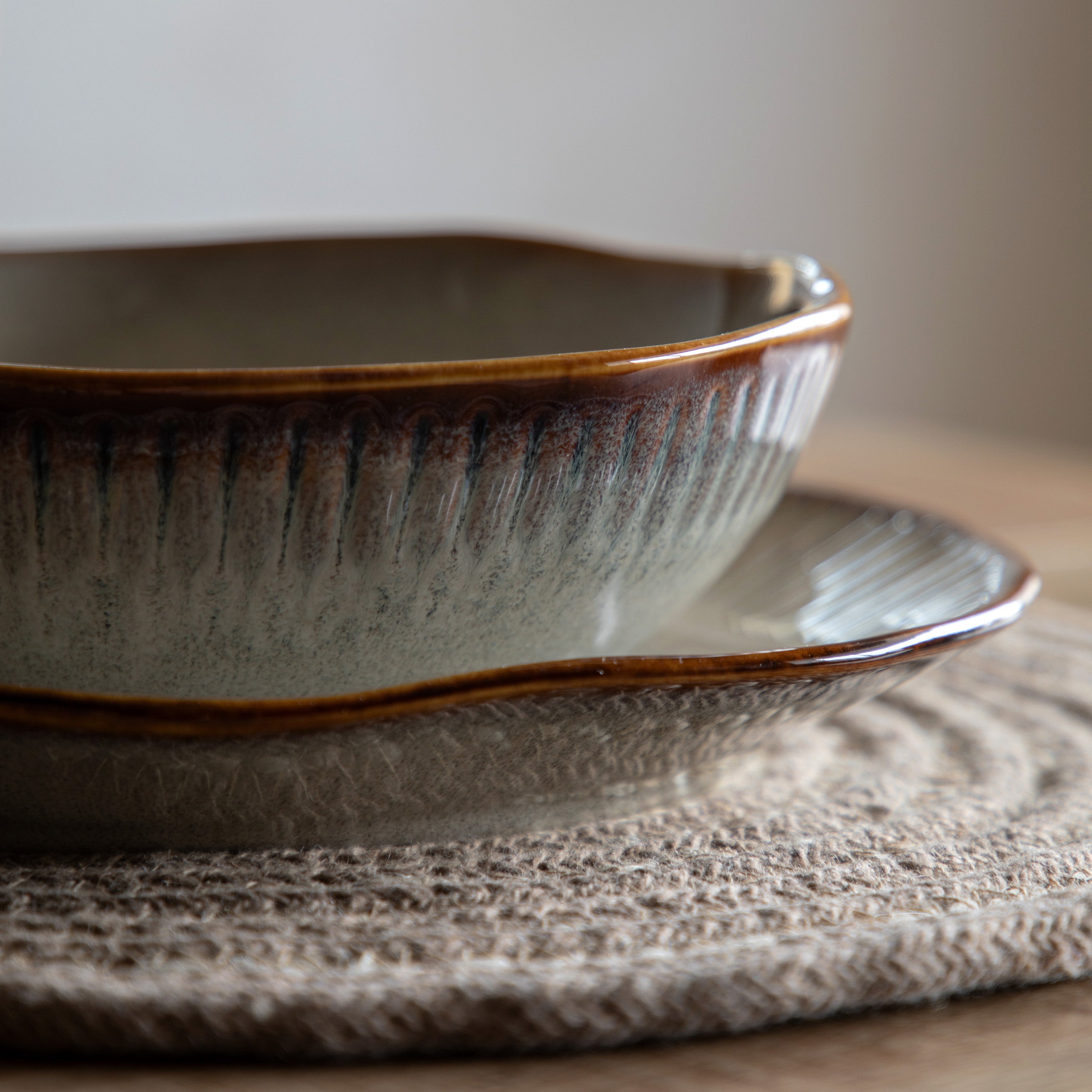 Organic Edge Stone Ceramic Pasta Bowl - 590576 - Uneeka