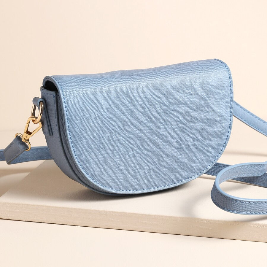 Half Moon Vegan Leather Cross Body Bag - 77676 - Uneeka