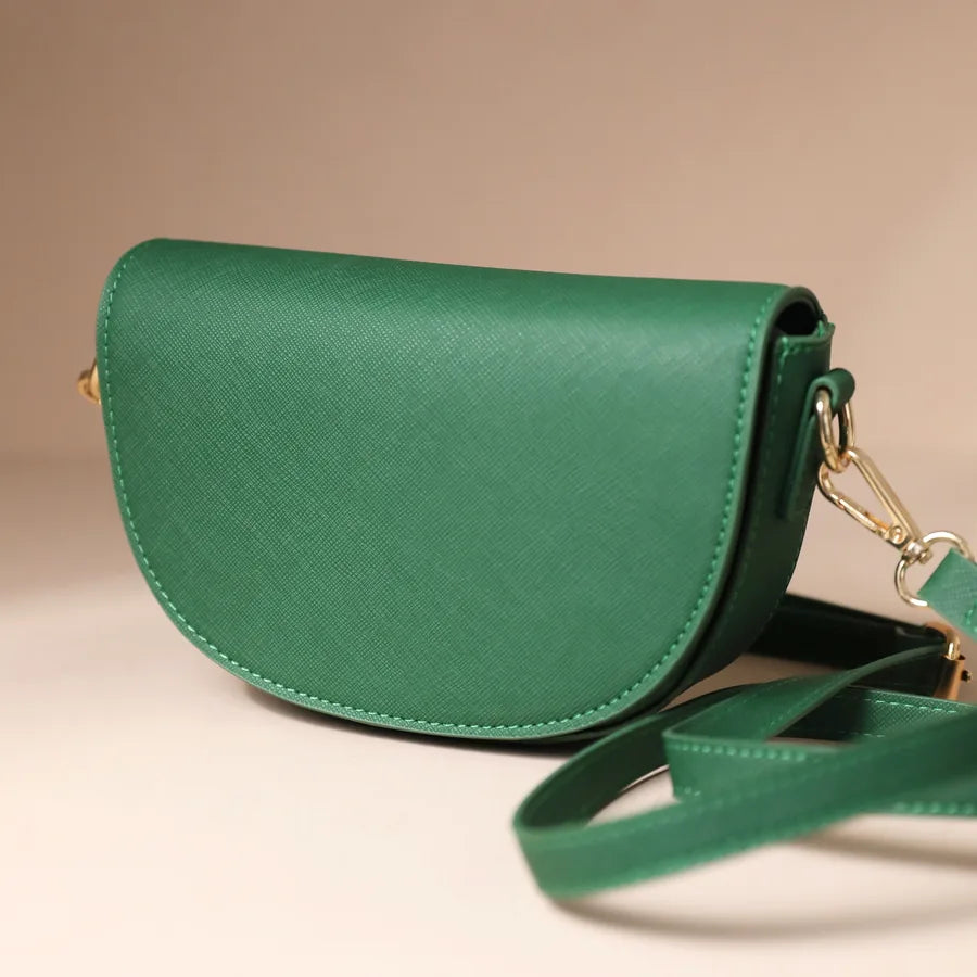 Half Moon Vegan Leather Cross Body Bag - 67551 - Uneeka
