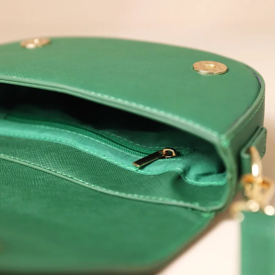 Half Moon Vegan Leather Cross Body Bag - 67551 - Uneeka