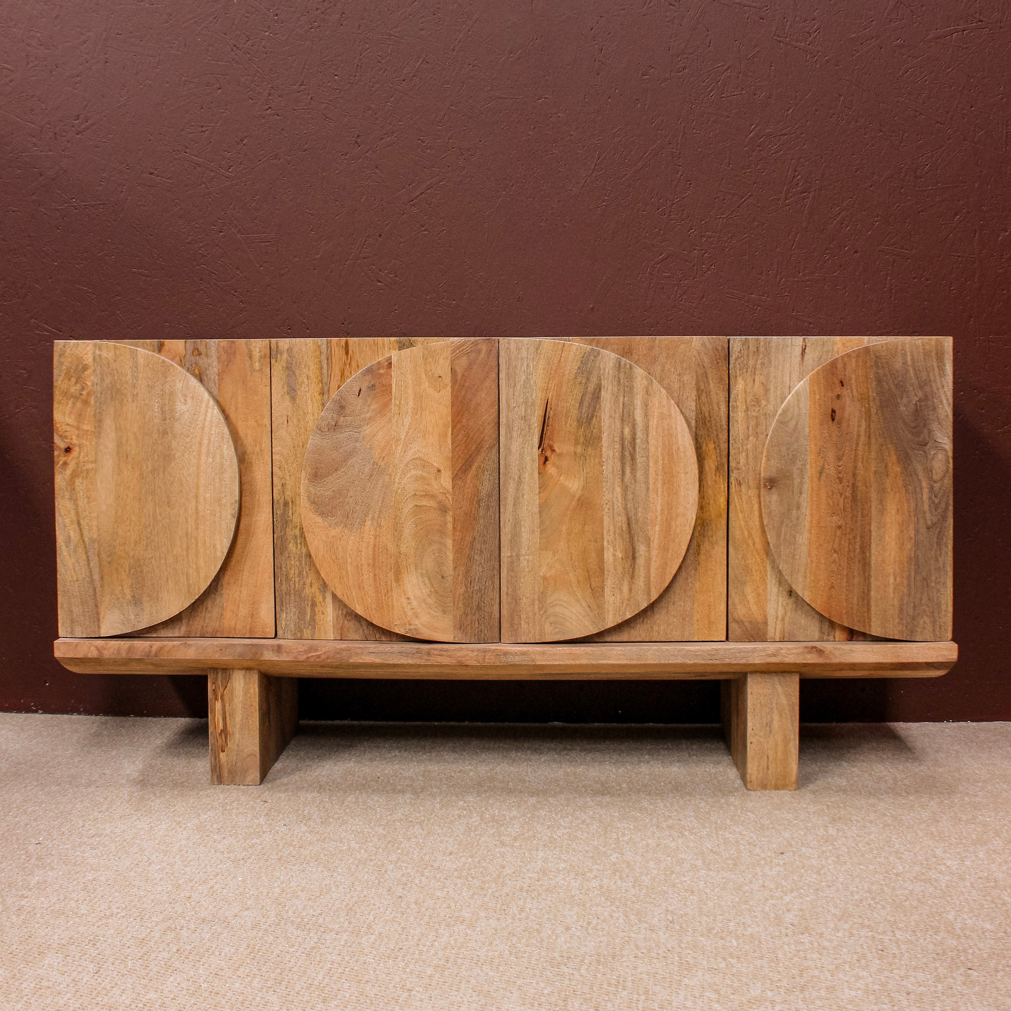 Half Circle Four Door Mango Wood Sideboard 2850F - Uneeka Home lifestyle
