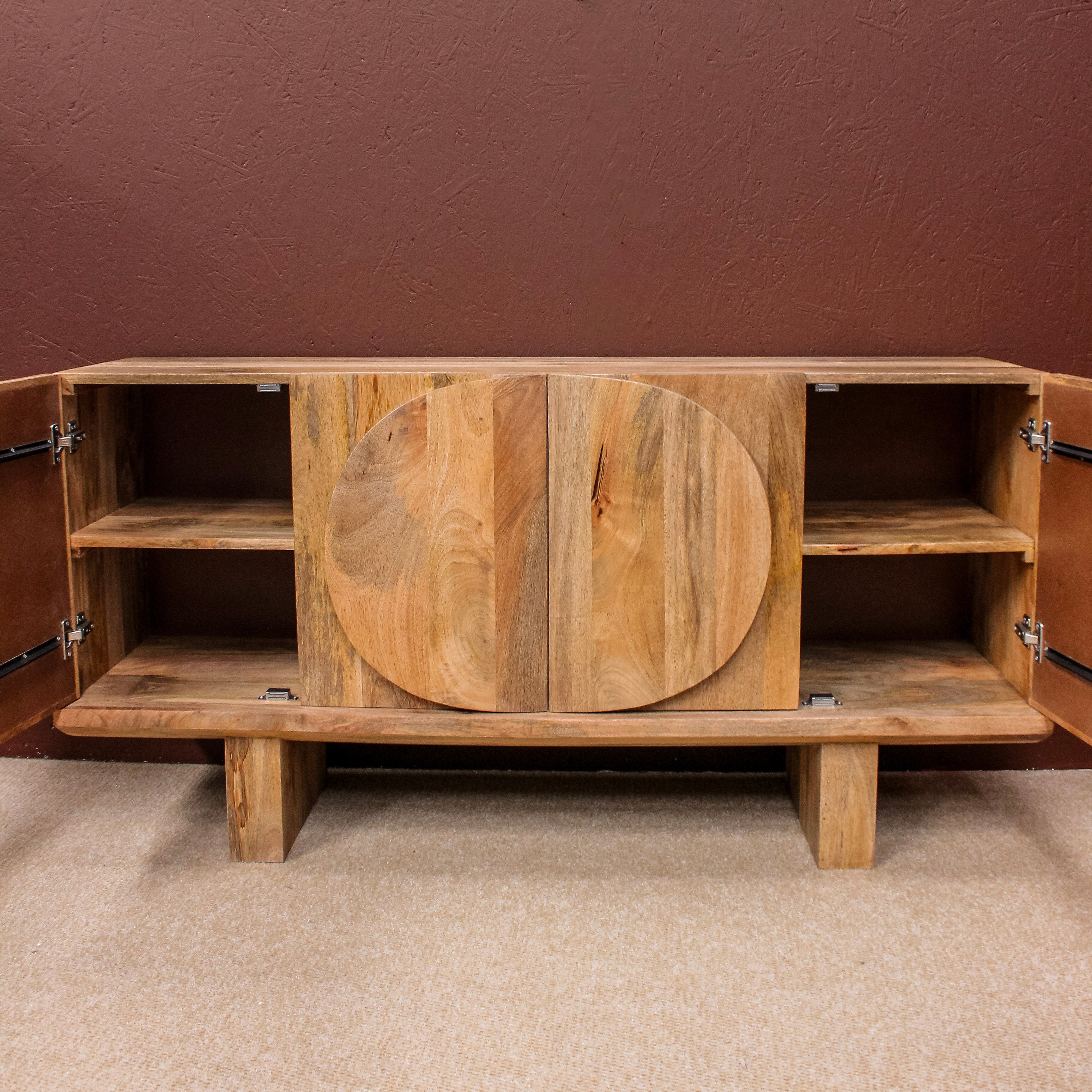 Half Circle Four Door Mango Wood Sideboard 2850F - Uneeka Home lifestyle