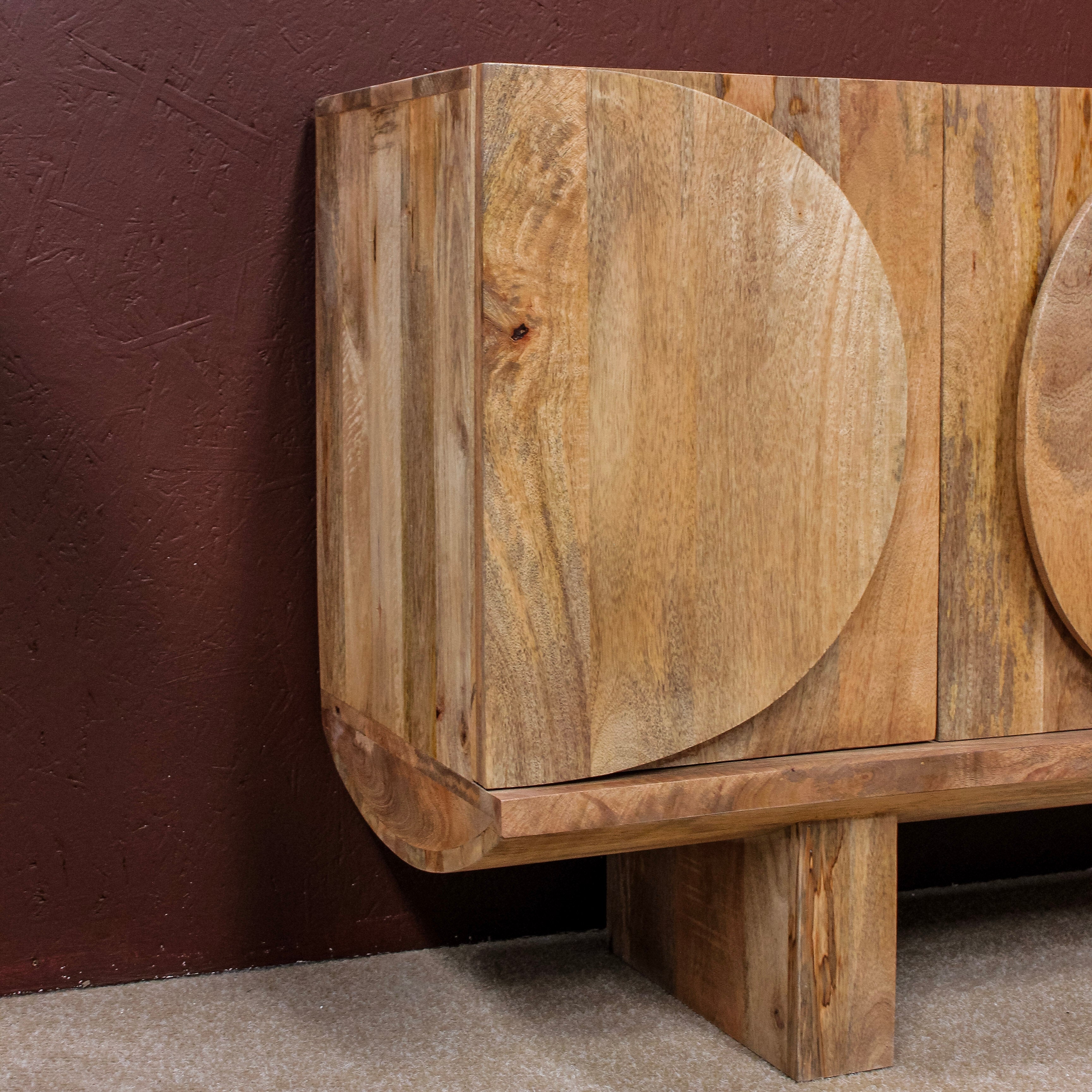 Half Circle Four Door Mango Wood Sideboard 2850F - Uneeka Home lifestyle