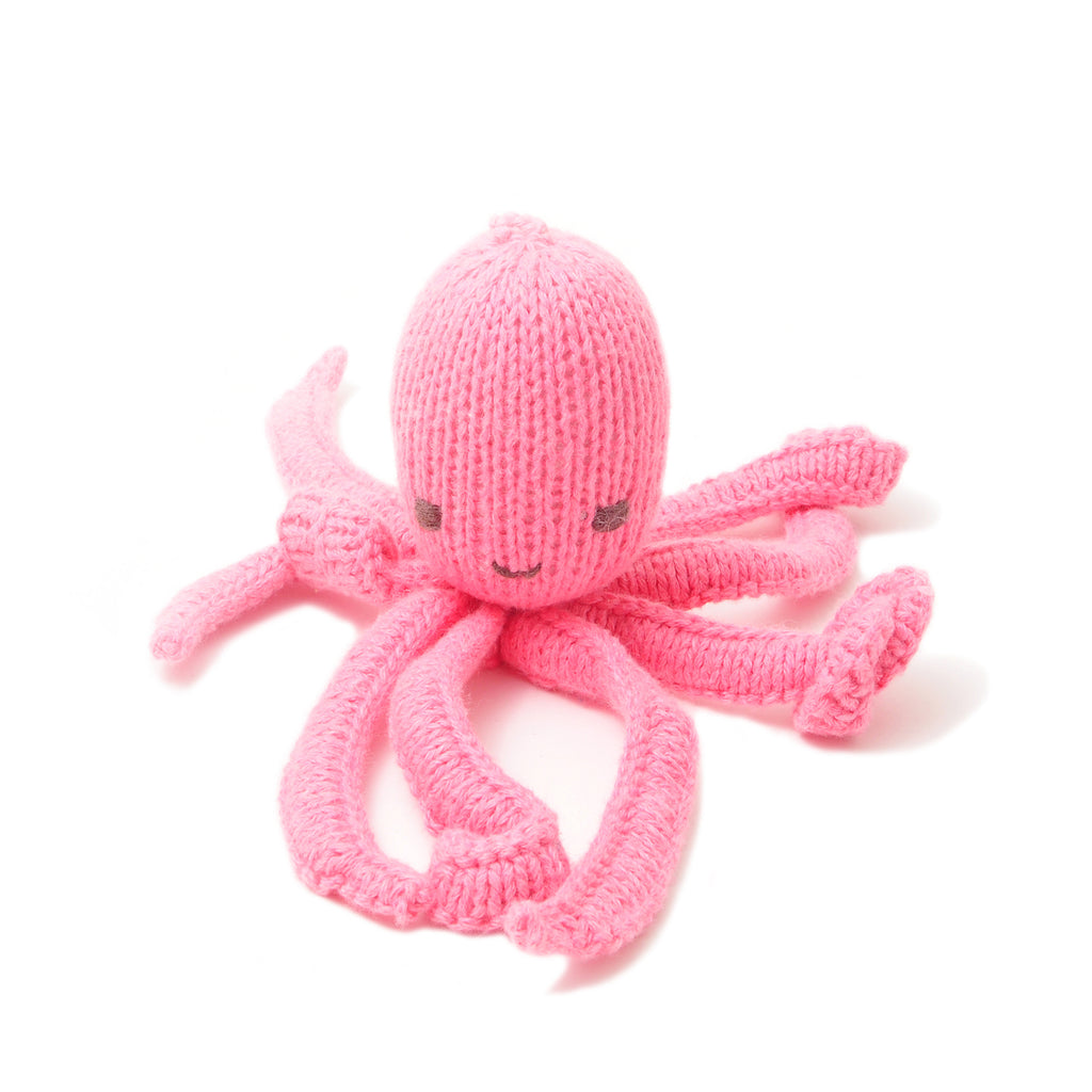 Hand Knitted Light Pink Octopus Soft Toy