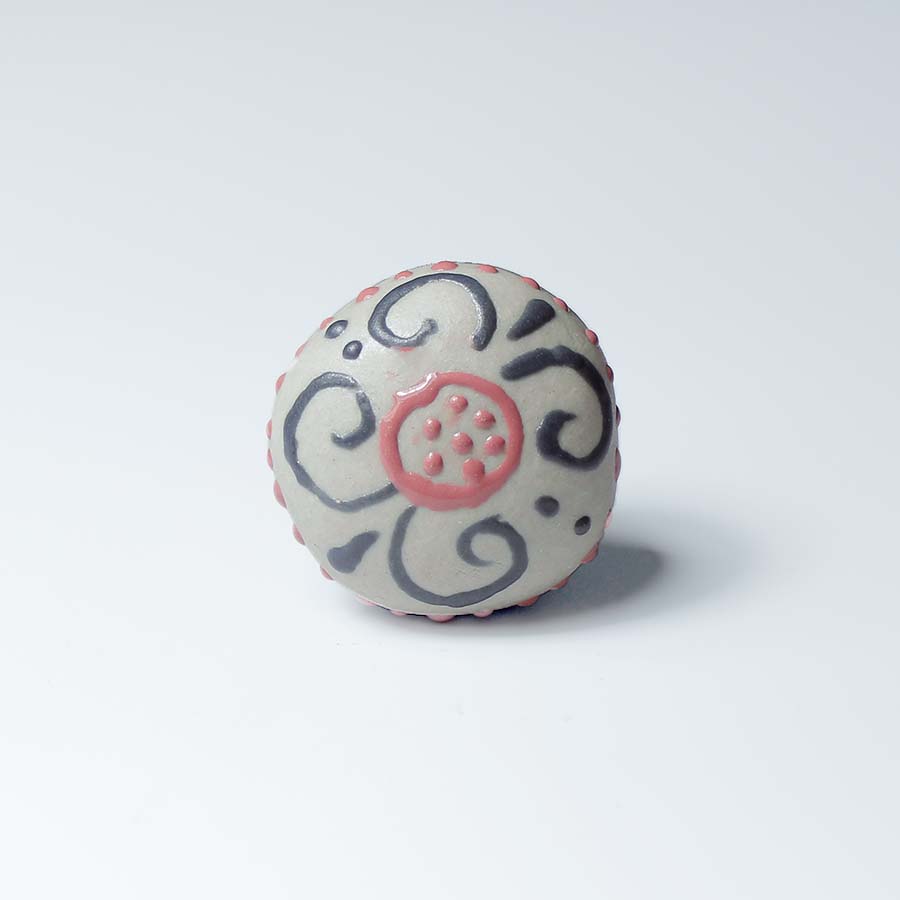 Hand Painted Round Ceramic Knob