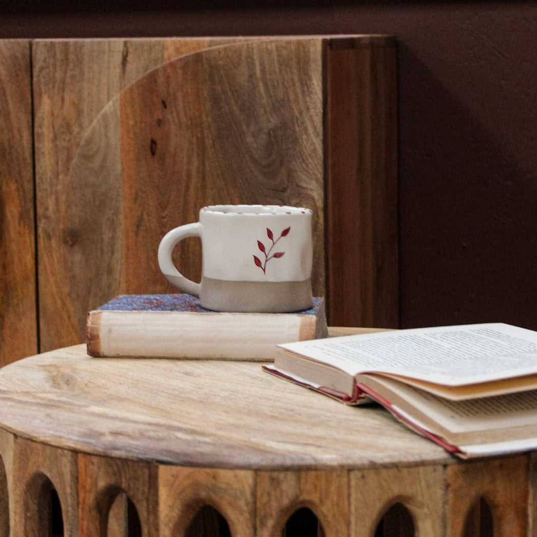 Hand Painted Sprig Mug Brick - Uneeka Life Uneeka Home Lifestyle 