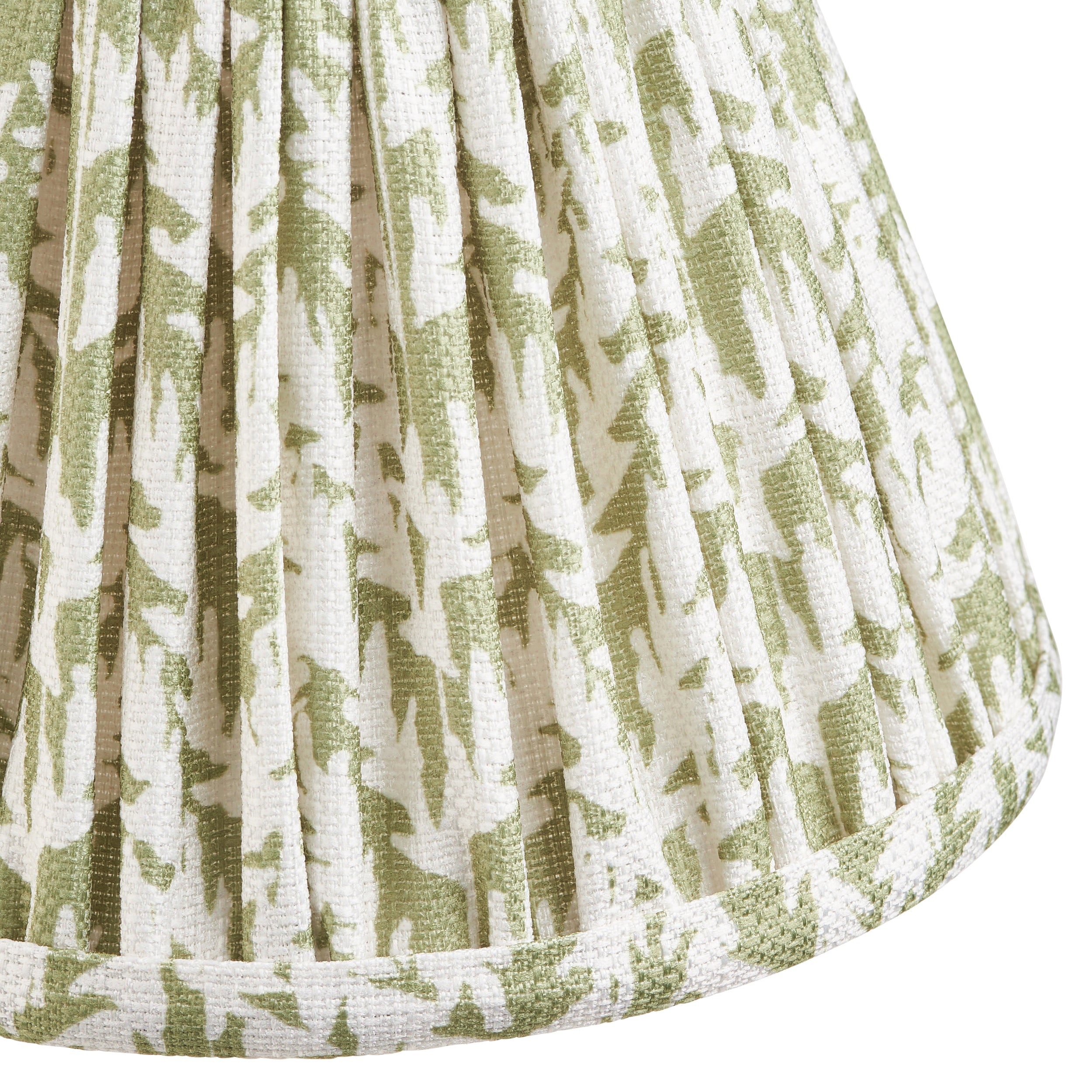 Handcrafted Tapered Green Leaf Print Lampshade - 112911 - Uneeka Lighting