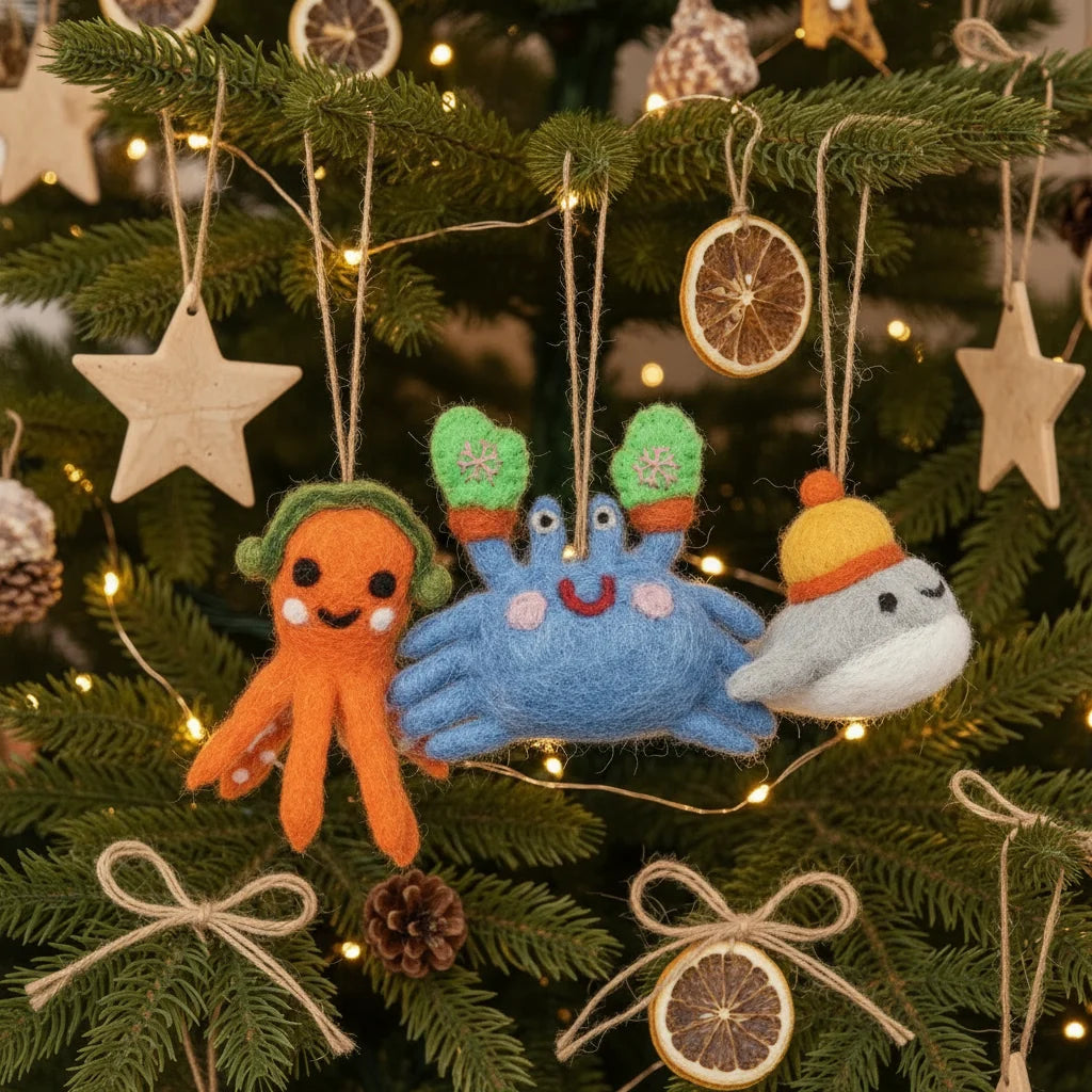 Handmade Felt Christmas Sealife Hanging Decoration - Uneeka