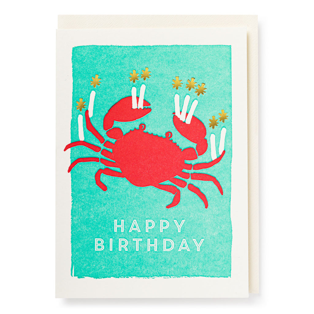 Happy Birthday Crab Greetings Card