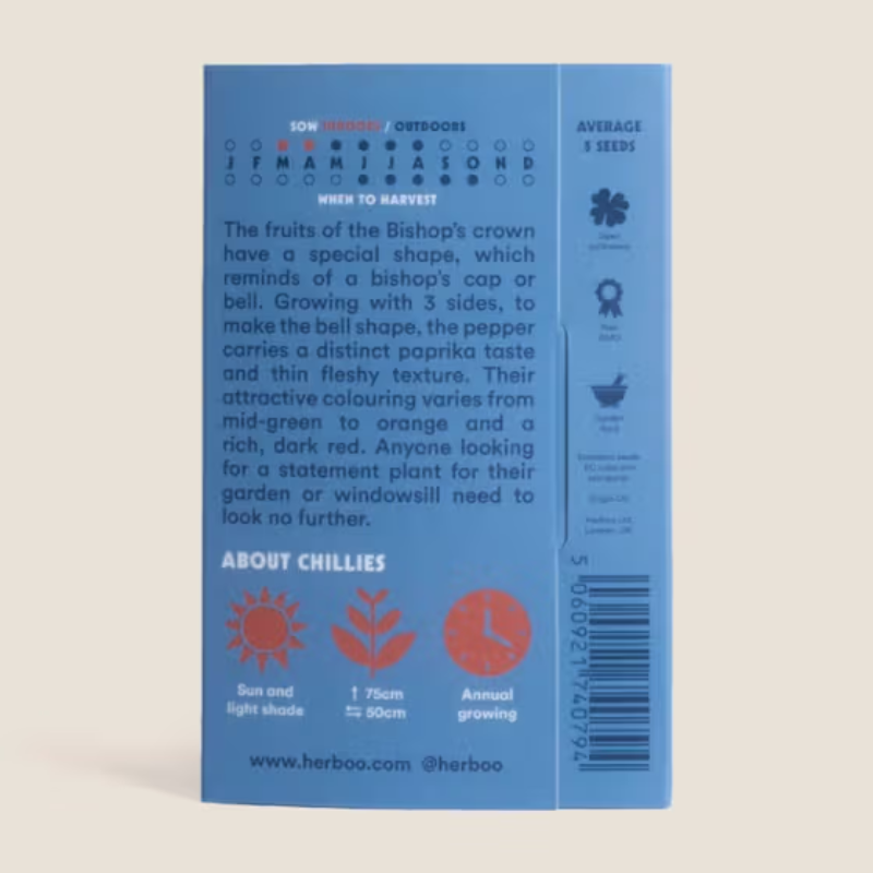Herboo Seed Pack Chilli Pepper - Chilli 'Bishop's Crown' Seeds - Uneeka