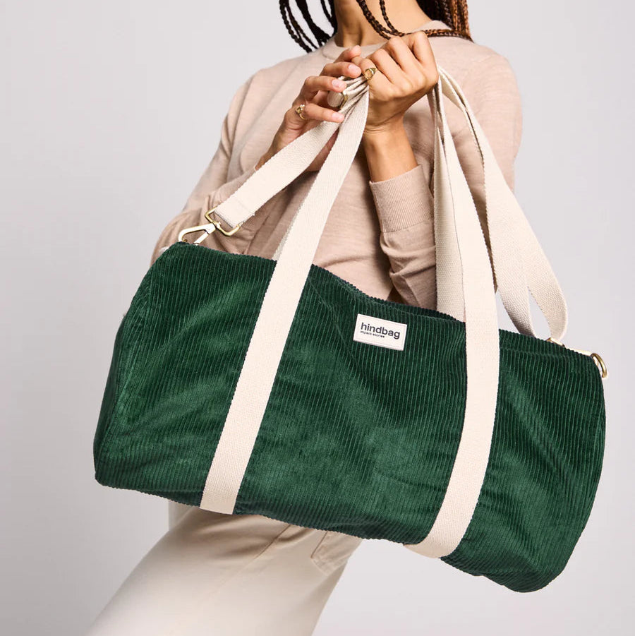 Hindbag Organic Cotton Corduroy Duffel Bag - Forest Green - Uneeka