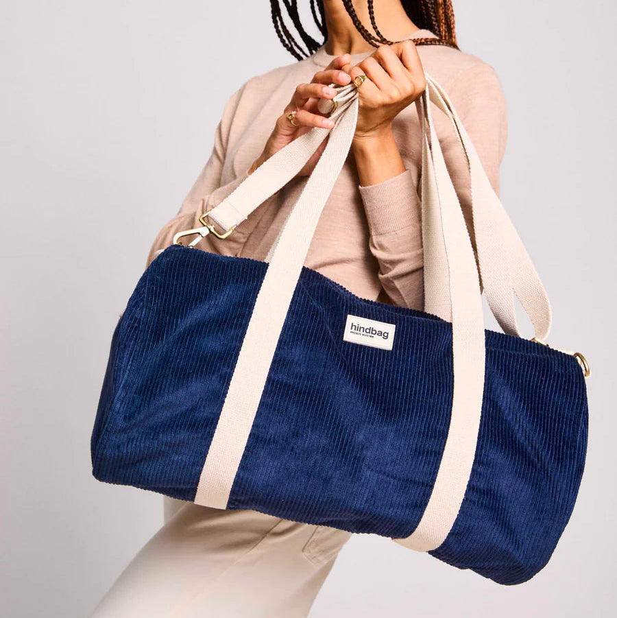 Hindbag Organic Cotton Corduroy Duffel Bag - Navy - Uneeka