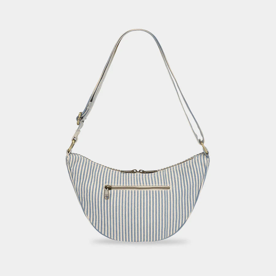 Hindbag Organic Cotton Half Moon Bag - Blue Stripe - Uneeka