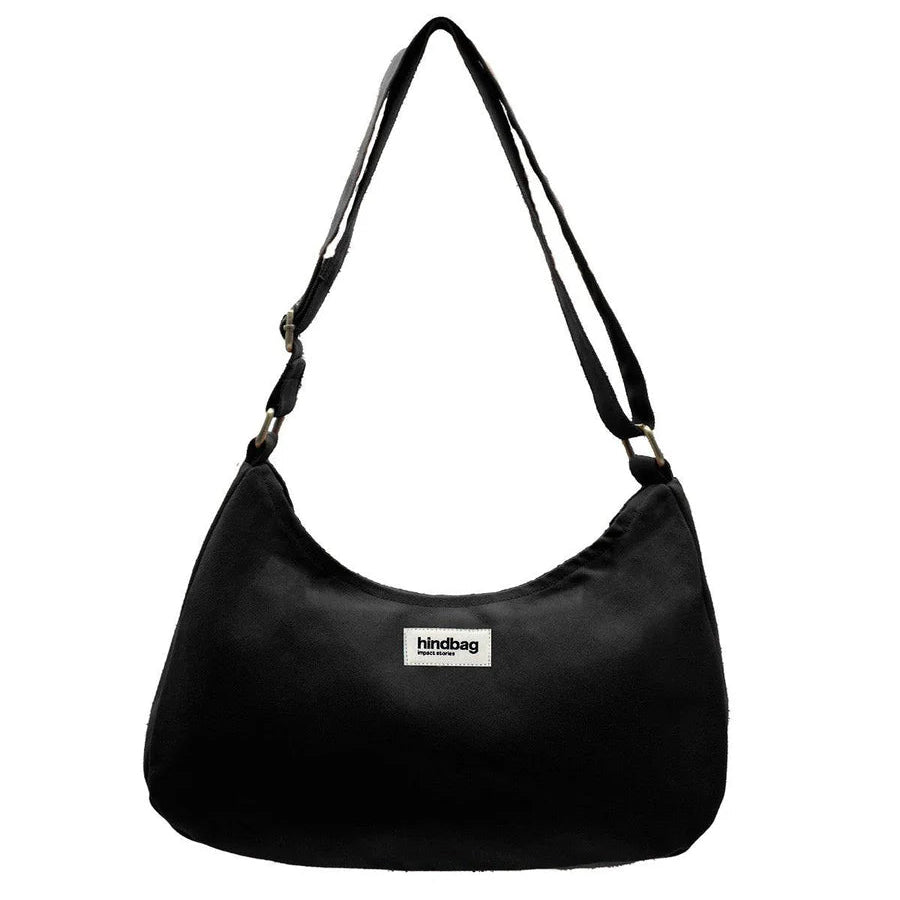 Hindbag Organic Cotton Scoop Shoulder Bag - Black - Uneeka