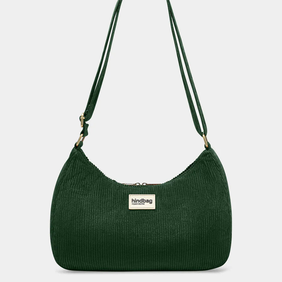 Hindbag Organic Cotton Scoop Shoulder Bag - Green Corduroy - Uneeka