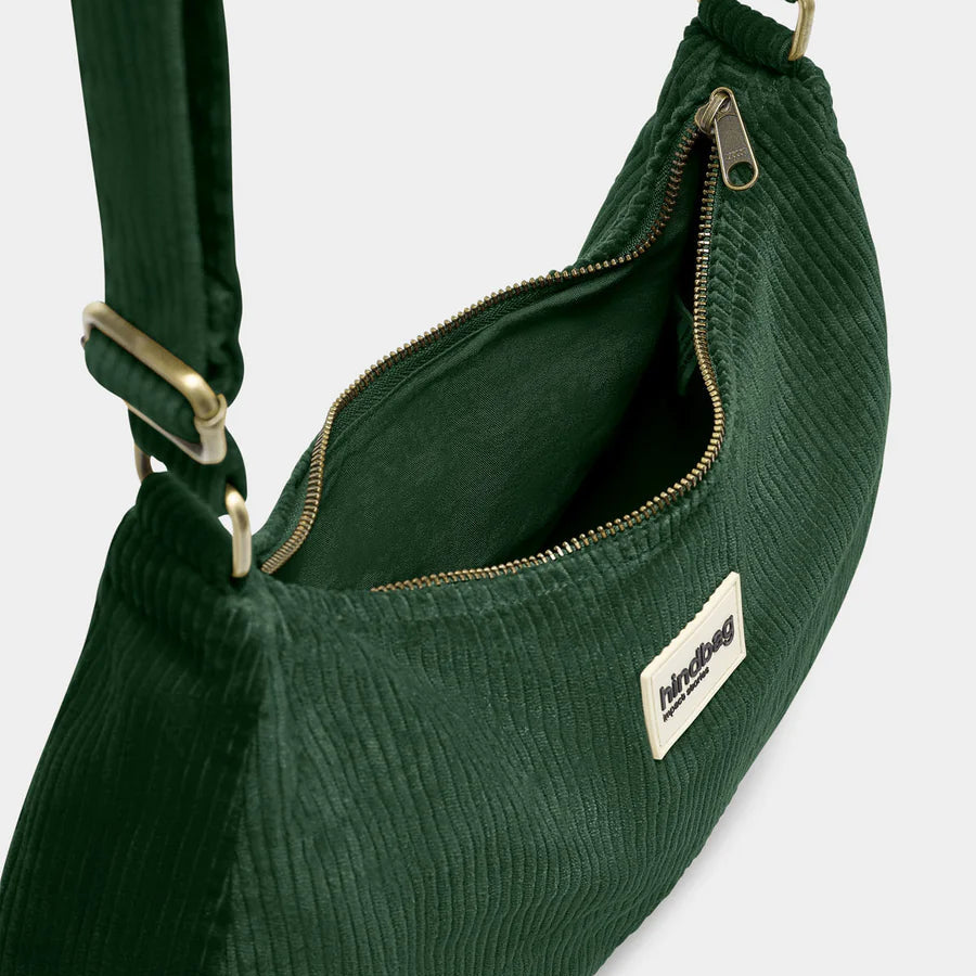 Hindbag Organic Cotton Scoop Shoulder Bag - Green Corduroy - Uneeka