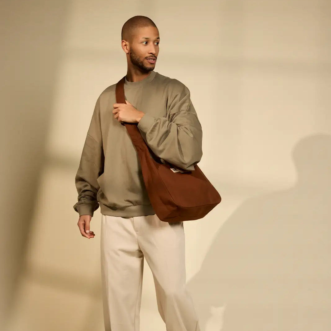 Hindbag Organic Cotton Shoulder Bag - Brown - Uneeka