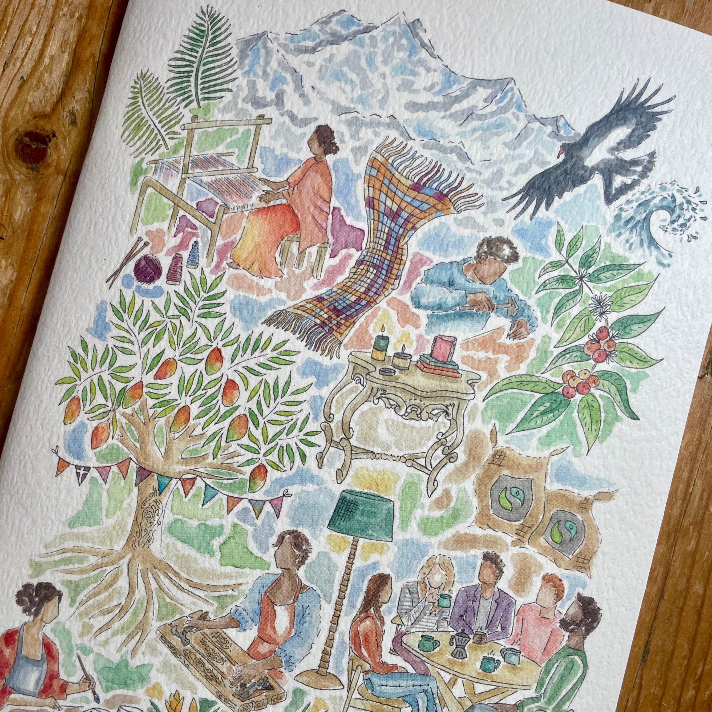 Coffee Notes Repurposed Waste A5 Illustrated Notebook - 20YearNotebook - Uneeka